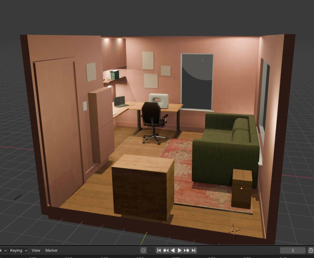 Redesigning my office using Blender